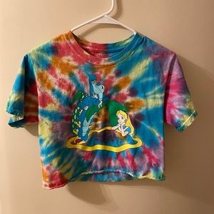 tie dye alice in wonderland crop top